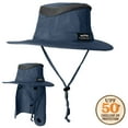 thumbnail image 3 of Panama Jack Crown Pocket Hat - Lightweight, Packable, UPF 50+ UVA/UVB Sun Protection, 2 3/4" Brim, Neck Drape Covering (Navy, Large/X-Large), 3 of 9