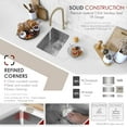 thumbnail image 3 of Stylish Undermount 14" Stainless Steel Single Bowl Kitchen Sink with Grid & Strainer S-310G, 3 of 11