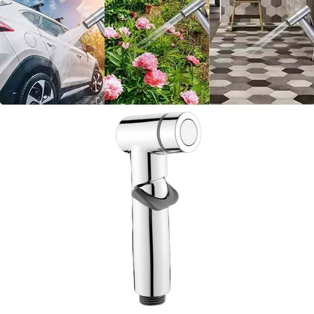 Bidet Pulvérisateur Portatif à Haute Pression Réglable pour Cuisine et Toilettes Argent