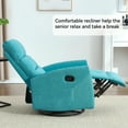 thumbnail image 4 of Leumius Manual Swivel Rocker Recliner Chair for Adult,360° Swivel Nursery Recliner with Ergonomic High Backrest,Glider Recliner Nursery Chair with Side Pockets for Living Room,Blue, 4 of 7