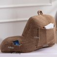 thumbnail image 5 of Reading Pillow Bed Wedge Large Adult Children Backrest with Arms Back Support for Sitting Up in Bed/Couch for Lounging Bedrest,Waffle Stereoscopic Design,Khaki, 5 of 16