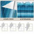 thumbnail image 3 of Turquoise Teal Ombre Kitchen Window Curtains, Swag Curtains Valance for Bedroom Living Room Bathroom, Farmhouse Modern Abstract Striped Rod Pocket Window Curtain Block Drapes 2 Panels 36"x63", 3 of 9