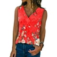 thumbnail image 6 of SHEOWO Women's Summer Vest Tops Casual Tank Loose V-Neck Floral Sleeveless Tee Comfy, 6 of 9