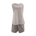 thumbnail image 5 of Women's Linen Sleeveless Casual Two Piece Set With Round Neck Short Swim Suits for Women Beach Dress Swimsuit Cover up plus Bikini Swimsuit Women plus Size Bikini Tanning Swimsuits Full Coverage Tech, 5 of 5