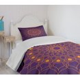 thumbnail image 4 of Ambesonne Purple Mandala Quilted Bedspread Set 2 Pcs, Mystic Sun, Twin Size, Marigold, 4 of 6