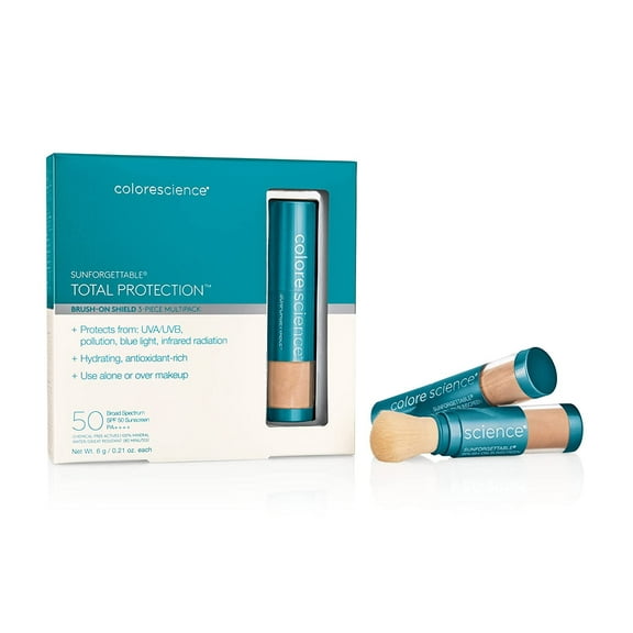 ColoreScience Sunforgettable Total Protection Brush-On Shield SPF 50 Multipack - Tan, 0.21 oz each