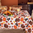 thumbnail image 1 of Rectangle Fall Tablecloth 60x120 inch Pumpkins & Turkeys- Washable Wrinkle Resistant Thanksgiving Tablecloth for Fall/Harvest Dinner Party Banquet Holiday Table Cover 130GSM, 1 of 5