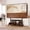 Brown, variant on FITUEYES Rolling TV Stand with Wheels for 70-100 Inch TVs, Adjustable with Two Large Wooden Storage Shelves, Black