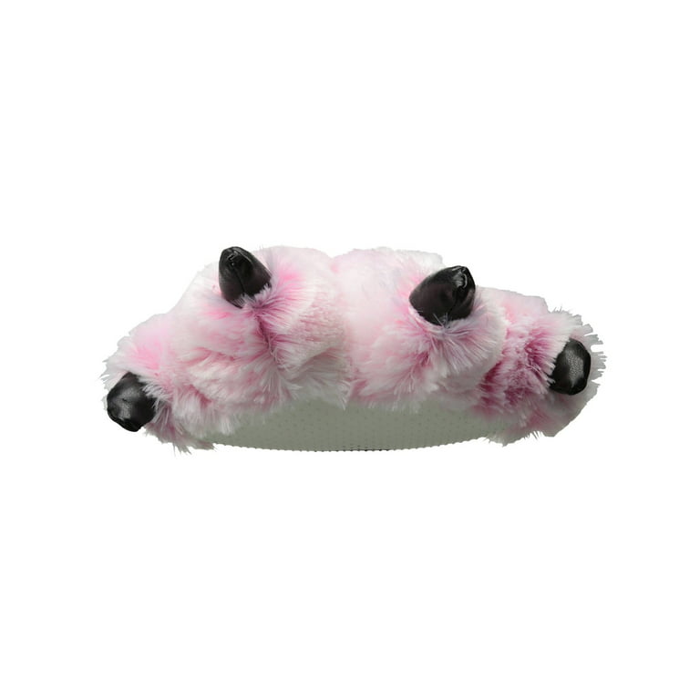 Wishpets Pink Bear Animal Furry Fuzzy Soft Paw Claw Slippers Shoe -