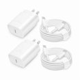 thumbnail image 1 of Chenchen 25W USB-C Fast Charger Block with C-to-C Cable [PD PPS Compatible] for Galaxy S24/S23/S22, Pixel 8/7, Z Flip 5, i Phone 17/16/15 - Compact Type C Charger [White], 1 of 1