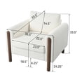 thumbnail image 5 of Oversized Accent Chair, Upholstered Living Room Chairs Single Sofa Chair with Walnut Legs, Curved handrail, White, 5 of 19