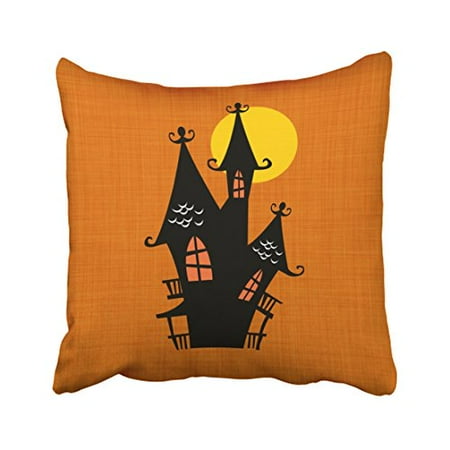 Halloween Cushions WinHome Retro Halloween Haunted House Throw Pillow Covers Cushion Cover Case 18x18 Inches Pillowcases Two Side ()