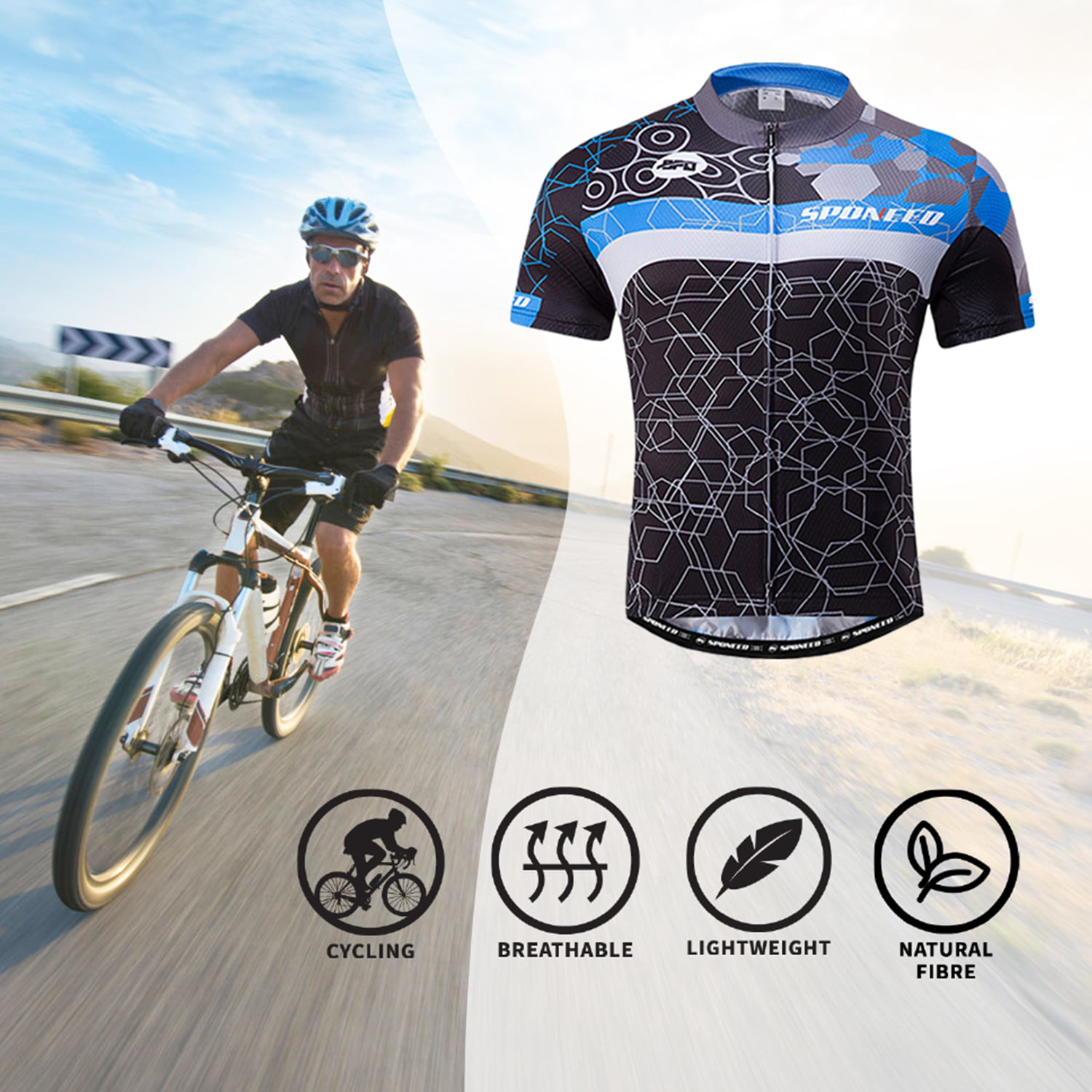 Men's Cycling Jersey Bicycle Short Sleeve Shirt Cycling Top Bike Clothing YL08 
