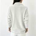 thumbnail image 4 of Sewkxo Women's Lightweight Warm Zip Up Long Sleeve Soft Plush Jacket Casual Faux Fur Lapel Collar Zipper Coat Fall Winter Clothes,White M, 4 of 5