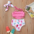 thumbnail image 1 of HAWEE Toddler Baby Girl Swimsuit Cute Bathing Suits Triangle Tassel Halter Bikini Tankini 2pc Bathing Suit Girls Swimwear, 1 of 7