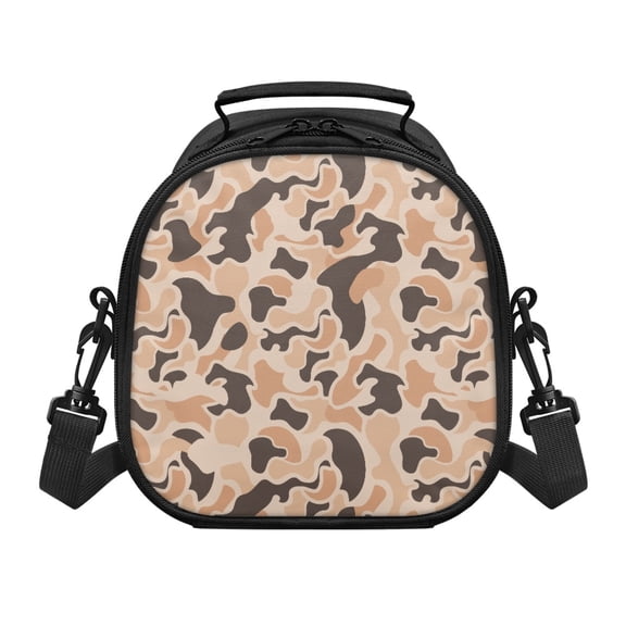 Pzuqiu Desert Camouflage Pattern Long-lasting Kids Lunch Bag, Removable Shoulder Strap Durable Lunchbags, Insulated Insulated Lunch Bag