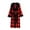 Red, variant on Women's Solid Color Long Sleeve Plush Bathrobe - Winter Warm Homewear, Black, One Size