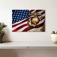 thumbnail image 2 of Elephant Stock American Marine Corps Wall Art - Horizontal Canvas Wall Art - Living Room Wall Decor - Military Canvas - Gold And Red Decor - 12" x 8", 2 of 4
