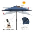 thumbnail image 3 of Ainfox 9ft Navy Blue Patio Umbrella with Push Button Tilt and Crank, Waterproof Outdoor Sunshade Canopy, 3 of 8