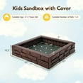 thumbnail image 3 of GVN Kids Outdoor Sandbox with Oxford Cover and 4 Corner Seats, Backyard Sandbox, Kid's Outdoor Furniture, Honey, Gift for Ages 2-8, 3 of 9