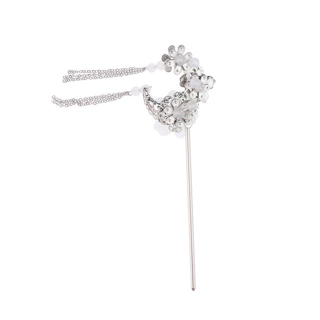 Vintage Hair Stick Chopstick Flower Horquilla Moño Pin Borla Colgante Decoración para Blanco Zulema Palillos para el cabello para las mujeres