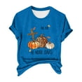thumbnail image 3 of Clearance! HCURIBAD Shirts for Women, Womens Halloween Pumpkin Print T-Shirt Casual Round Neck Top, Womens Graphic Tees, Halloween Shirts for Women 1PC Top Blue 2XL, 3 of 3