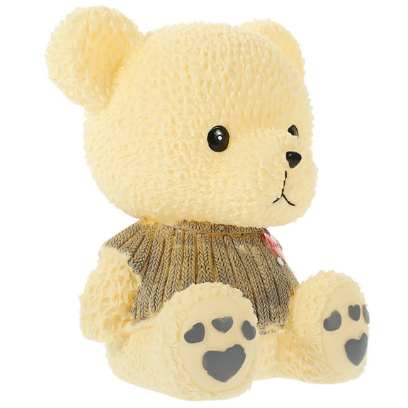 Unbreakable Cute Bear Shaped Piggy Bank Money Pot Coin Saving Desktop Statue 1 Piece