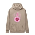 thumbnail image 5 of Craaazy Breast Cancer Awareness Hoodies for Women Long Sleeve Tops, Pink Ribbon Butterfly Sunflower Printed Pullover Sweatshirt with Front Pocket for Fall Winter Daily Wear, 5 of 5