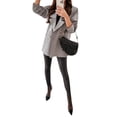 thumbnail image 4 of HUBERY Women Double-Breasted Lapel Collar Long Sleeve Solid Color Blazer Jacket, 4 of 5