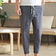 thumbnail image 4 of Pantalones largos de algodón para hombre, con cordón ajustable, informales, de color liso, lavados, de pierna recta, para exteriores, de algodón, 4 of 9
