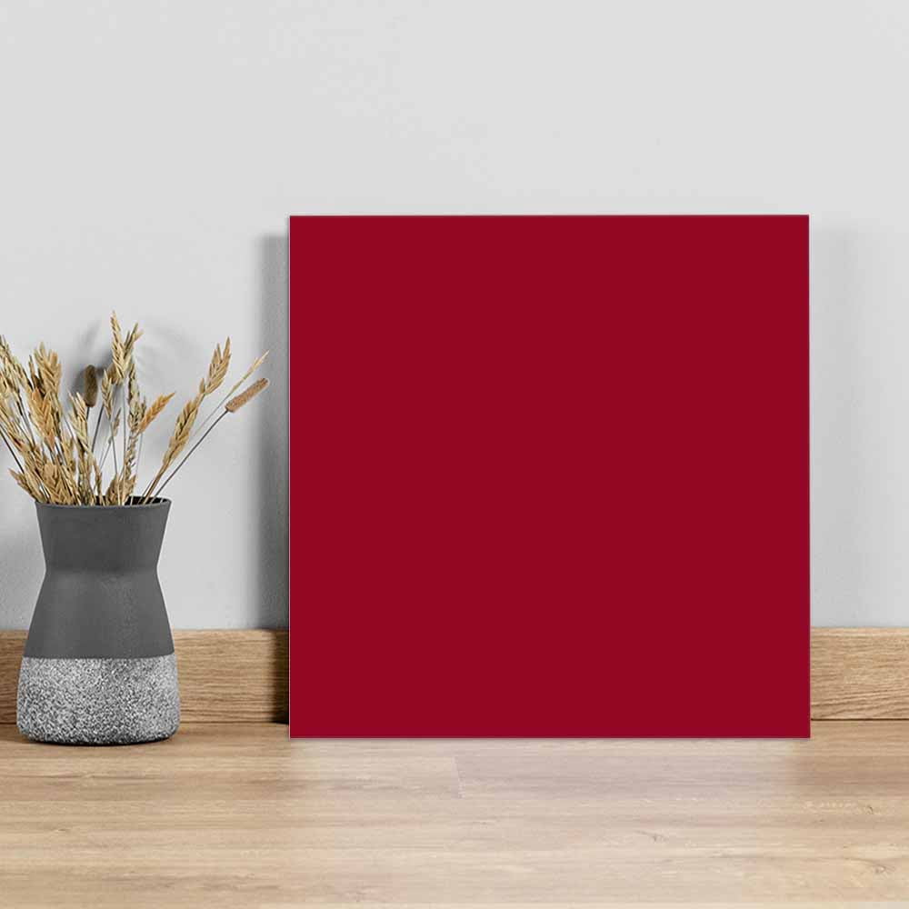 Solid Color Canvas Wall Art, Red Framed Wall Decor Modern Artwork Prints Painting for Living Room, Bedroom, Kitchen & Cafe Decor 16x16 Inch