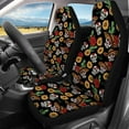 thumbnail image 2 of Tutolipy 4 Pcs Car Seat Cover Full Sets, Skull Rose Sunflower Print Soft Breathable Front Rear Seat Cover, All Weather Auto Seat Cover Protector, Universal Fits for Cars Truck Vehicles SUV Sedan, 2 of 3