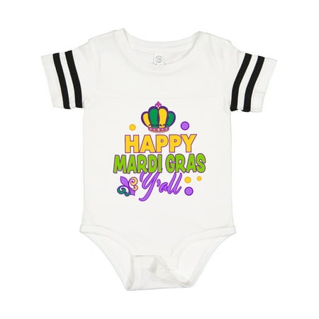 

Inktastic Happy Mardi Gras Y all with Crown Gift Baby Boy or Baby Girl Bodysuit