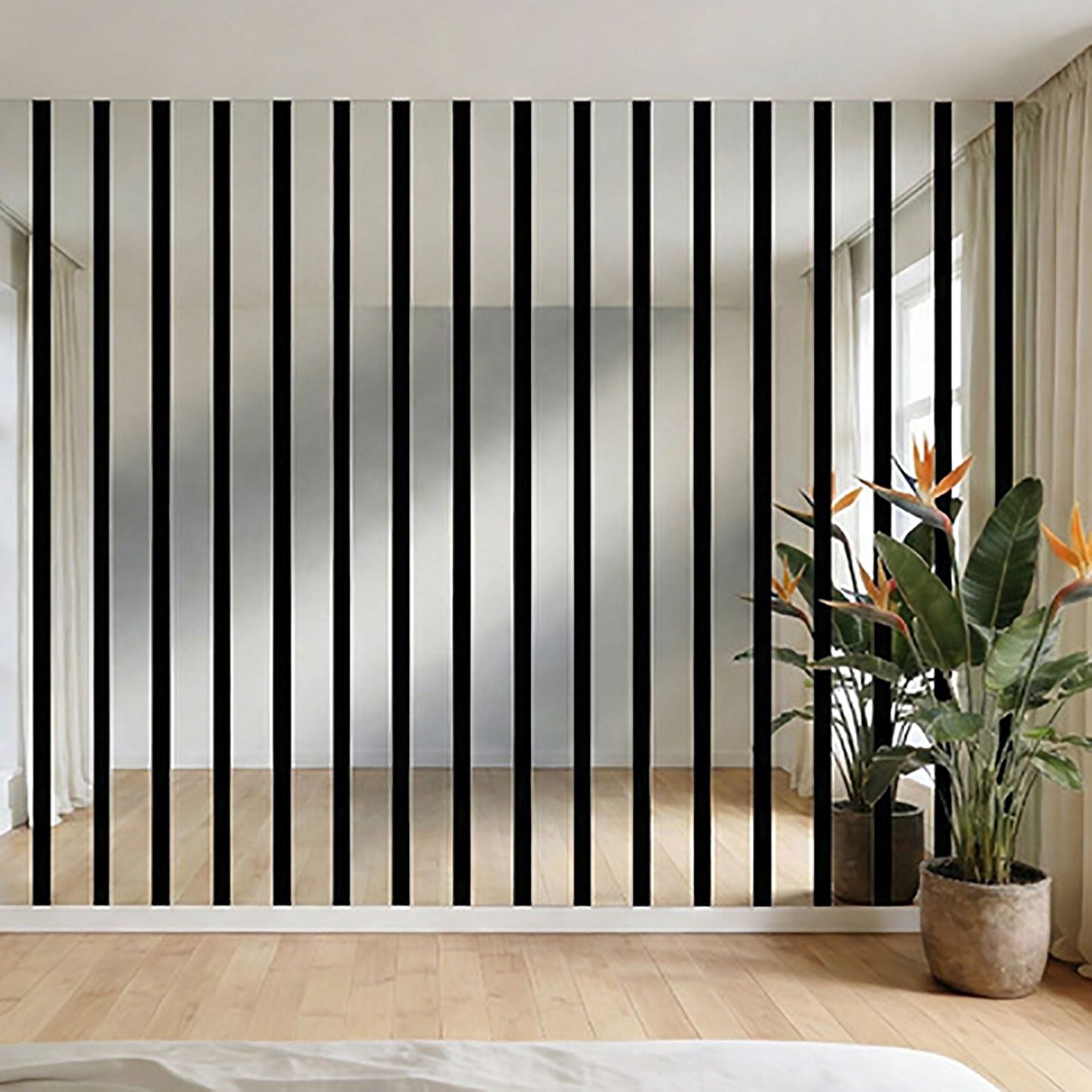 75*118 Inch Self-Adhesive Mirror Grille Wall Sticker, Luxury Reflective Peel and Stick Tile Wallpaper, Glue-Free Self-Adhesive Wall Decor