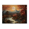 thumbnail image 3 of Designart "Kyoto Autumn Asian Painting II" Asian Art Print on Natural Pine Wood, 3 of 5
