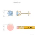 thumbnail image 2 of ANGARA Natural Round Aquamarine Stud Earrings in 14K Yellow Gold for Women (Size-5mm) | March Birthstone, Birthday, Anniversary, Jewelry Gift for Women | Natural Aquamarine Earrings, 2 of 7