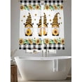 thumbnail image 5 of Spring Bee Gnomes Sheer Curtains 72 Inch Length 2 Panels Set Window Treatments, Sunflowers Black Checkered Rod Pocket Semi Curtains for Living Room/Bedroom/Kitchen Décor, 104"W x 72"L, 5 of 7