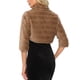 thumbnail image 3 of Chaqueta Bolero para Mujeres para Vestidos de Noche Boda Abierta Frontal Corto Esponjoso de Piel Sintética XL Marrón, 3 of 6