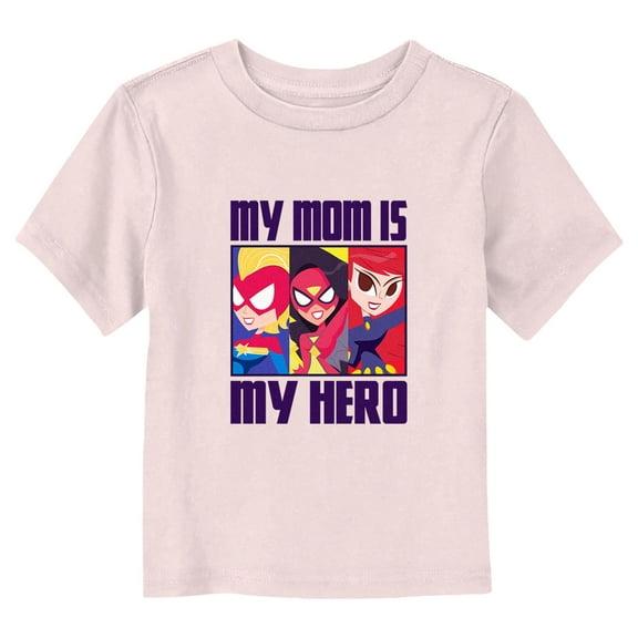 Toddler's Marvel My Mom Is My Hero Girl Squad  Graphic Tee Light Pink 2T