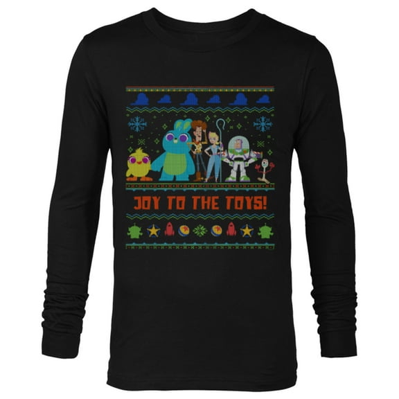 Disney PIXAR Joy to the Toy Story 4 Ugly Christmas Sweater - Long Sleeve T-Shirt for Men - Customized-Black