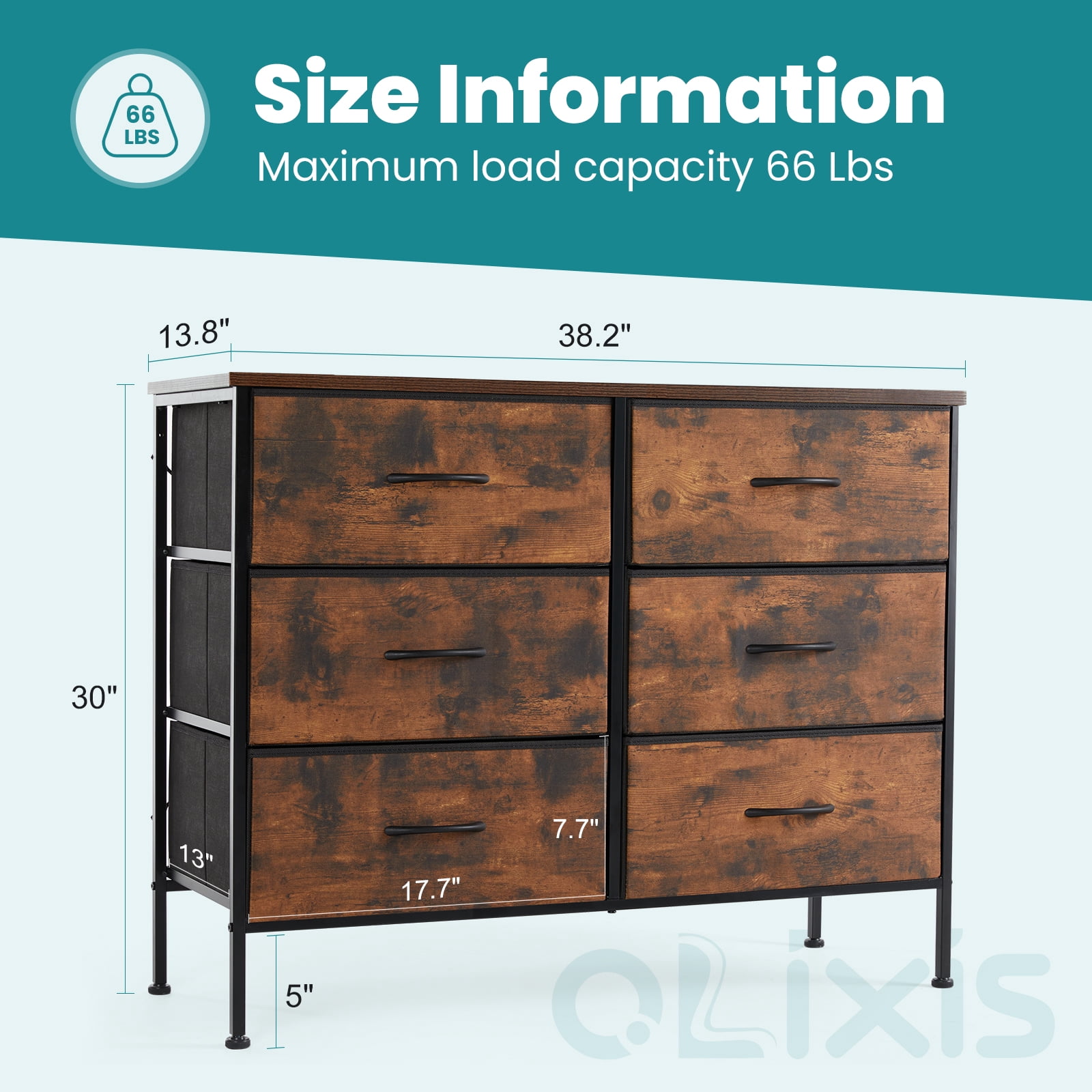 MAYEERTY 8 Drawer Dresser, Fabric Storage Dresser for Bedroom, Living Room, Black