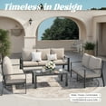 thumbnail image 6 of MRUAKA Aluminum Patio Furniture Set, 7 Pcs Modern Outdoor Sofa Sets, Outdoor Sectional Patio Conversation Set with Coffee Table for Backyard, Poolside, Beige, 6 of 11