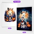 thumbnail image 2 of Happy Halloween Vampire Siberian Husky BOO with Pumpkins Fun and Spooky 5x7in Folded Greeting Card Husky Dog Lover Gifts Single Note Card with Envelope - 00018, 2 of 5
