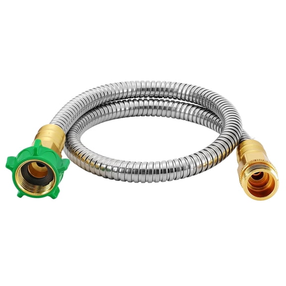 5ft Short Garden Hose Extender with Female to Male Connector Stainless Steel Garden Leader Hose Flexible Water Hoses