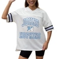 thumbnail image 3 of Women's Gameday Couture White Johns Hopkins Blue Jays Iconic Oversized Fashion Jersey, 3 of 5