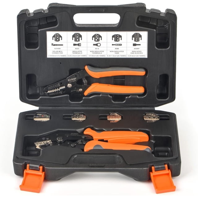 Quick Change Ratcheting Crimper Tool Kit: Versatile Wire Terminal Crimping Set