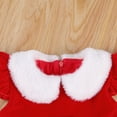 thumbnail image 6 of Douhoow Toddler Girl Christmas Dress Winter Red Velvet Knee Length A-Line Dress, 6 of 8