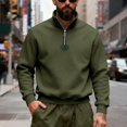 thumbnail image 3 of Men'S Quarter Zip Mock Neck Pullover Sweater Casual Long Sleeve Slim Fit Comfy Sweatshirts Big And Tall Lightweight, 3 of 8