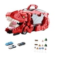 thumbnail image 3 of Juguete de camión para niños Hugo Vehículo de dinosaurio rojo con 3 coches de aleación, 3 of 10