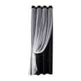 thumbnail image 2 of Curtains,Double Layer Blackout Curtains,84in Star Lace 2-in-1 Thermal Insulated Curtains for Bedroom Living Room,Fade Resistant Light Control Window Decor(Black), 2 of 7